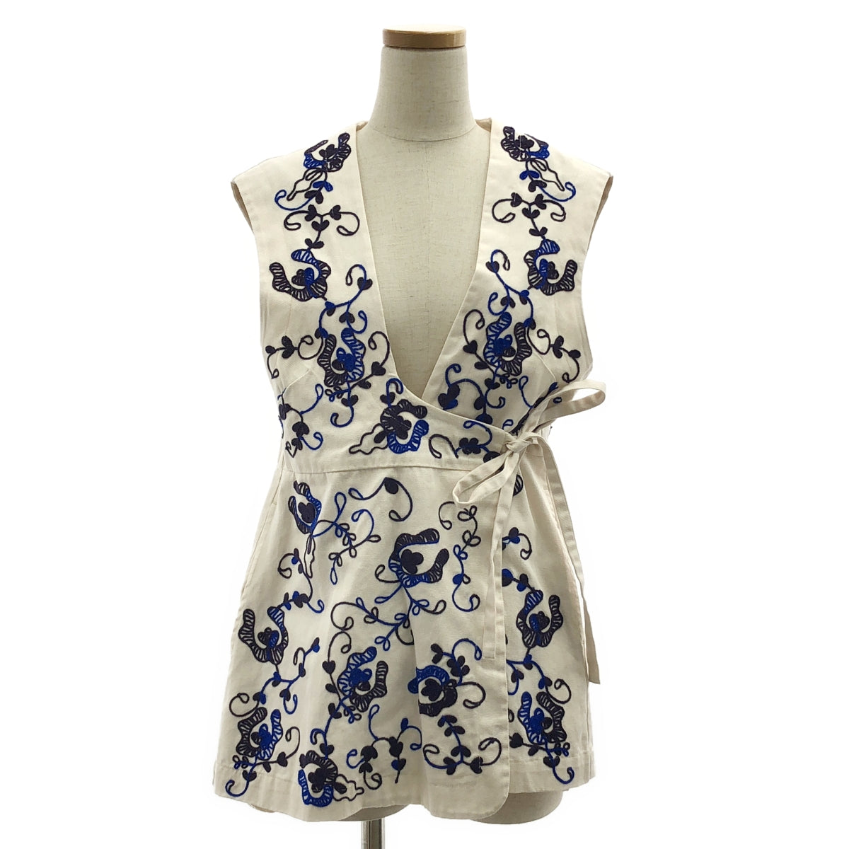 sara mallika / Sara Mallika | 附口袋刺繡 Cache-Coeur 長版背心 / 全襯裡 |