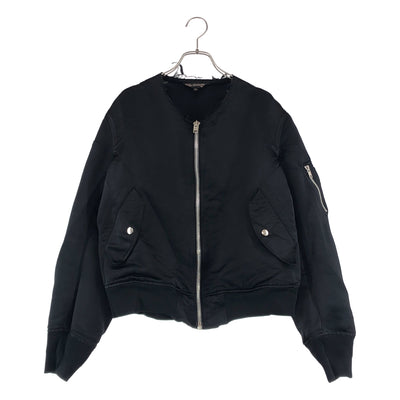 BLACK COMME des GARCONS / ブラックコムデギャルソン | 2024SS | ポリエステル 製品加工 MA-1 カットオフ ノーカラー ボンバージャケット ブルゾン | XS | メンズ