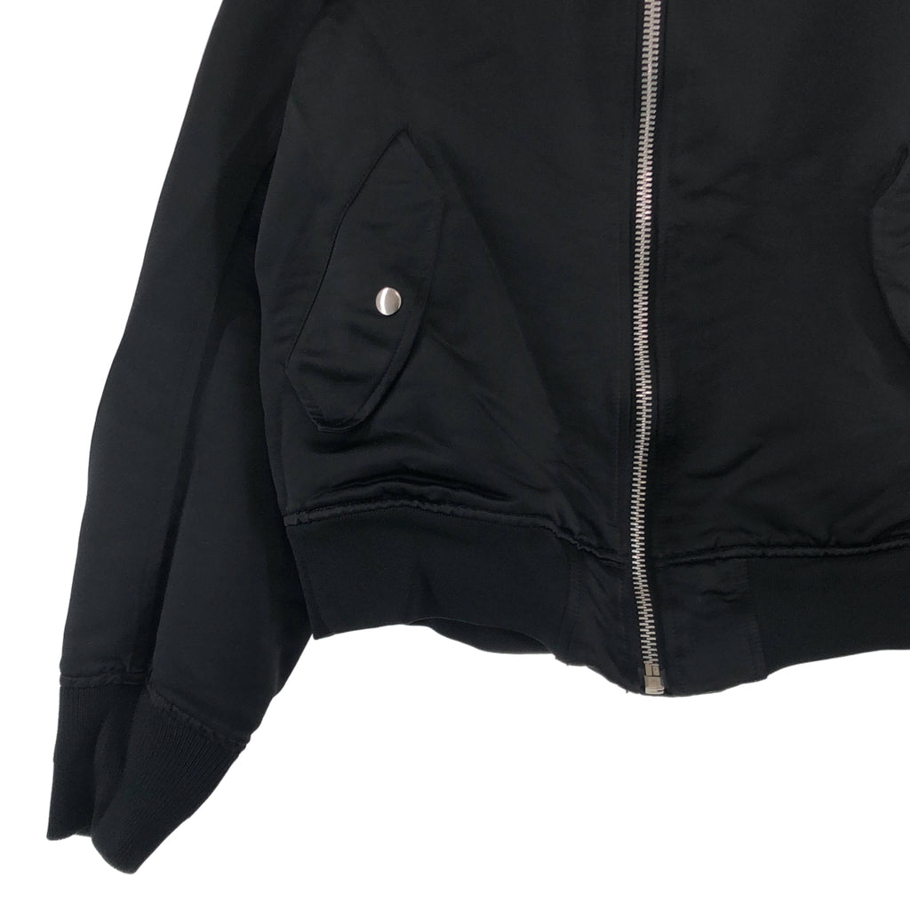 BLACK COMME des GARCONS / ブラックコムデギャルソン | 2024SS | ポリエステル 製品加工 MA-1 カットオフ ノーカラー ボンバージャケット ブルゾン | XS | メンズ