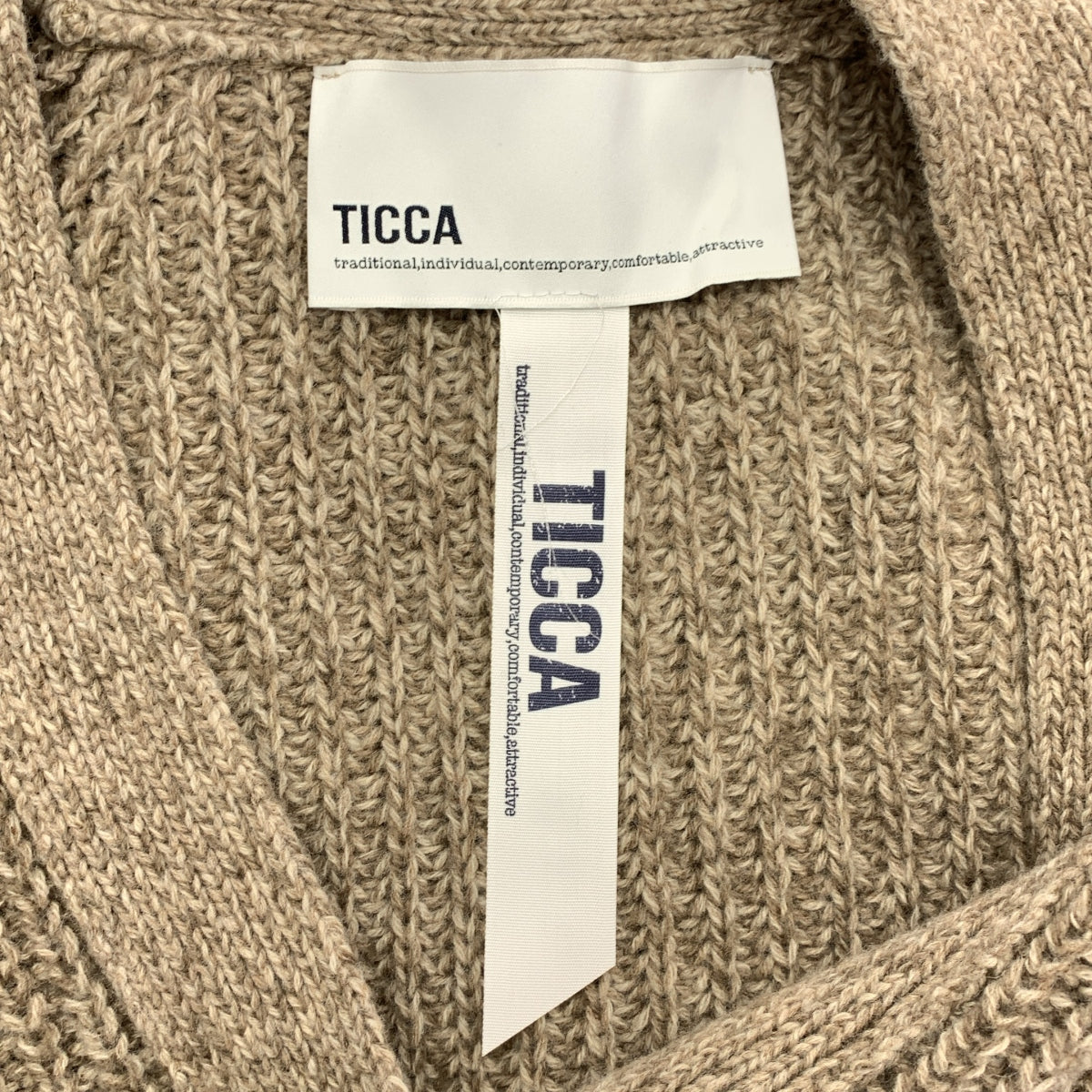 TICCA / ティッカ | ウール Vネック ニット カーディガン | F