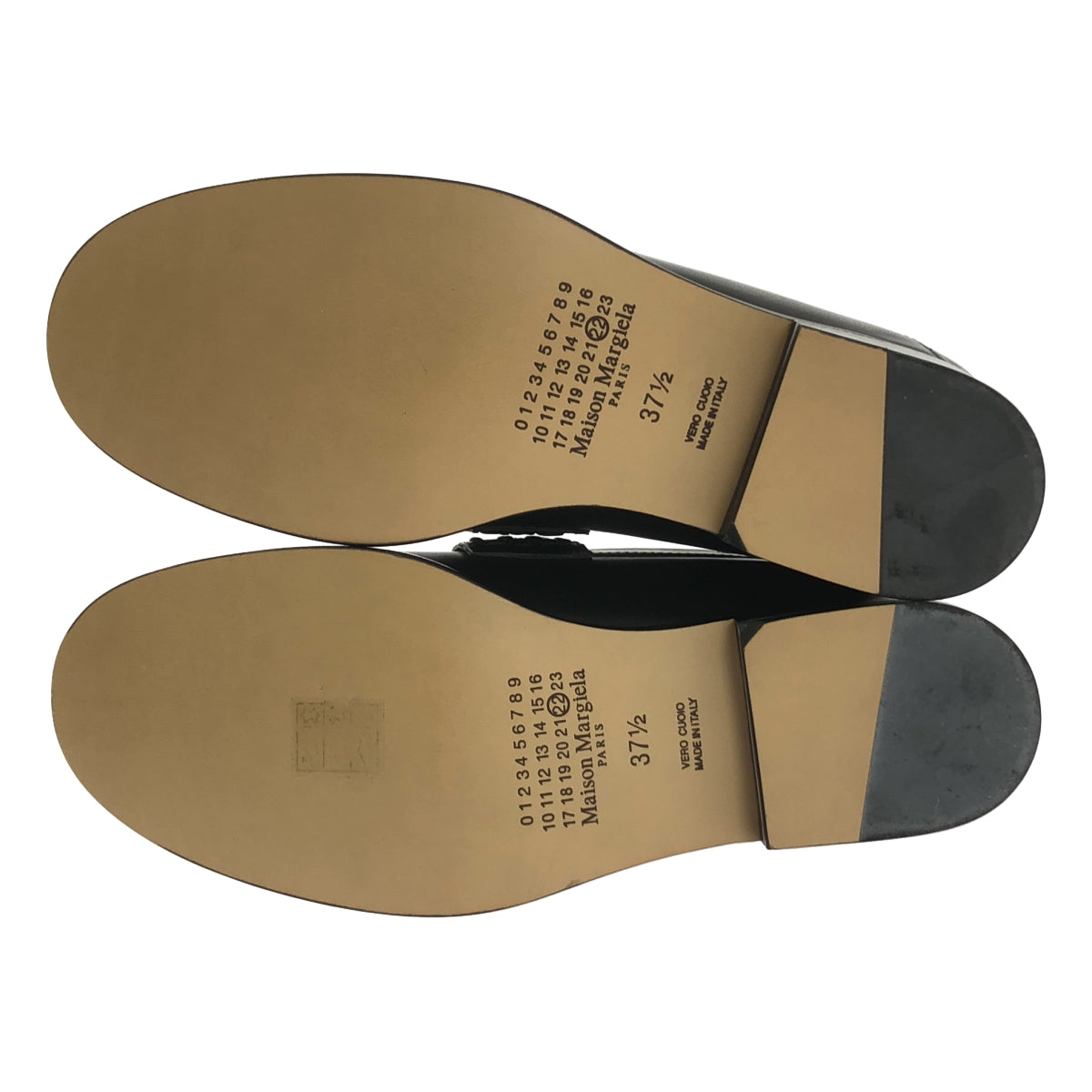 【新品】  Maison Margiela / メゾンマルジェラ | camden ステッチ レザー ローファー スリッポン | 37 1/2 | ブラック | レディース