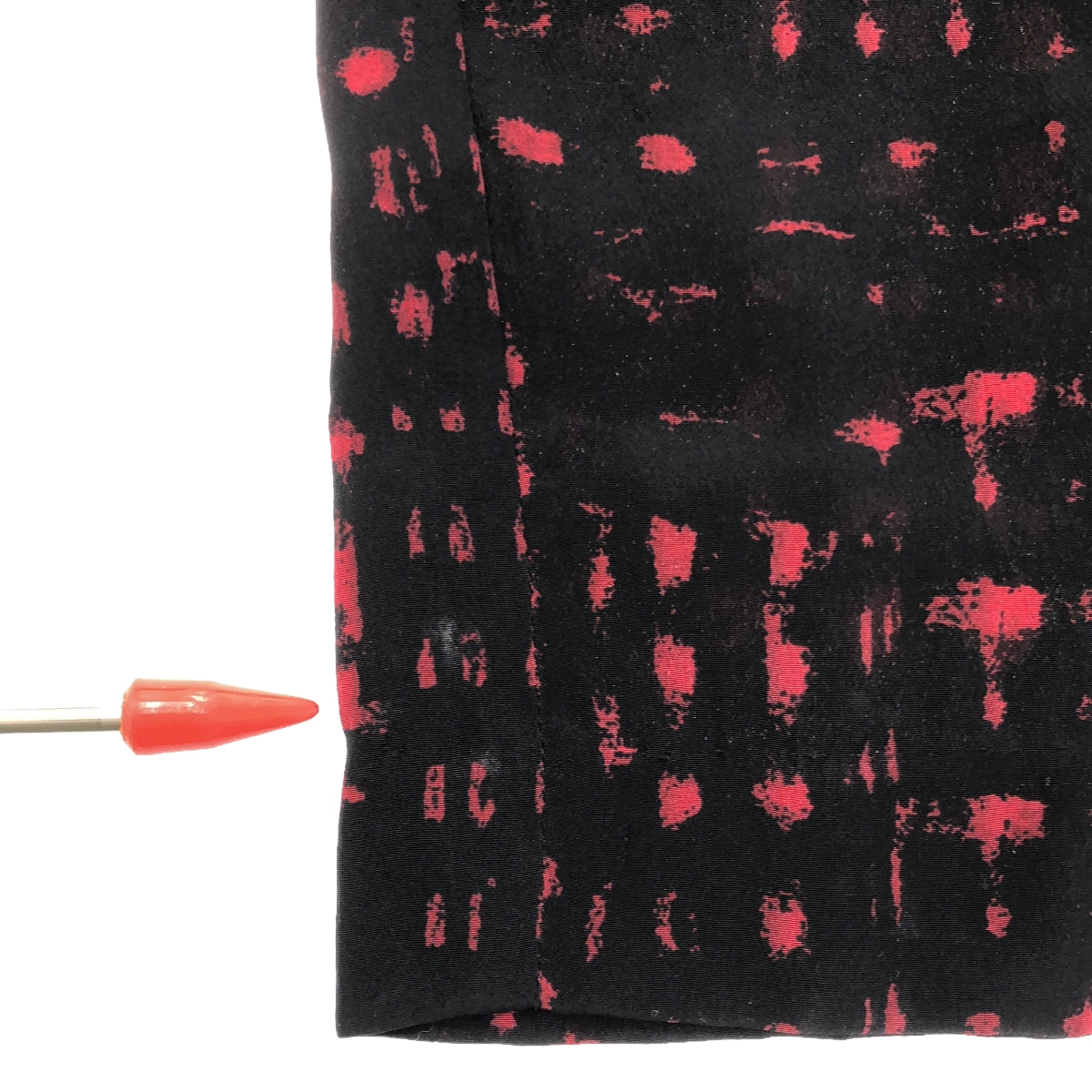 ISABEL MARANT ETOILE / イザベルマランエトワール | シルク チェック 総柄パンツ | 1 | ブラック/レッド | レディース