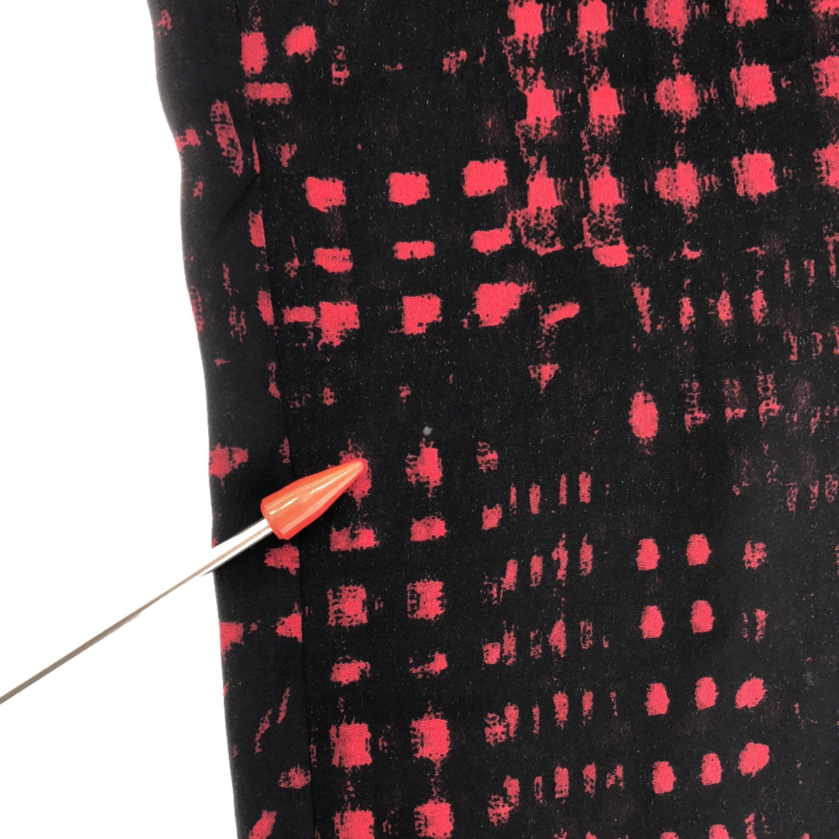 ISABEL MARANT ETOILE / イザベルマランエトワール | シルク チェック 総柄パンツ | 1 | ブラック/レッド | レディース