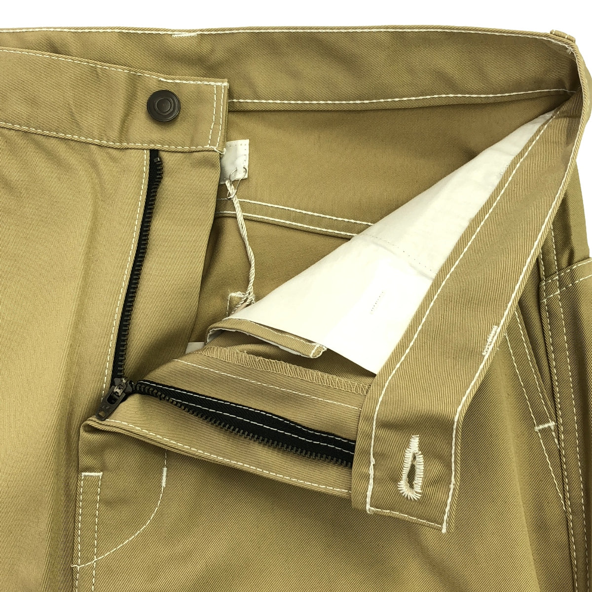 [New] prasthana / Plastana | White Stitch Work Pants | M | Beige | Men's