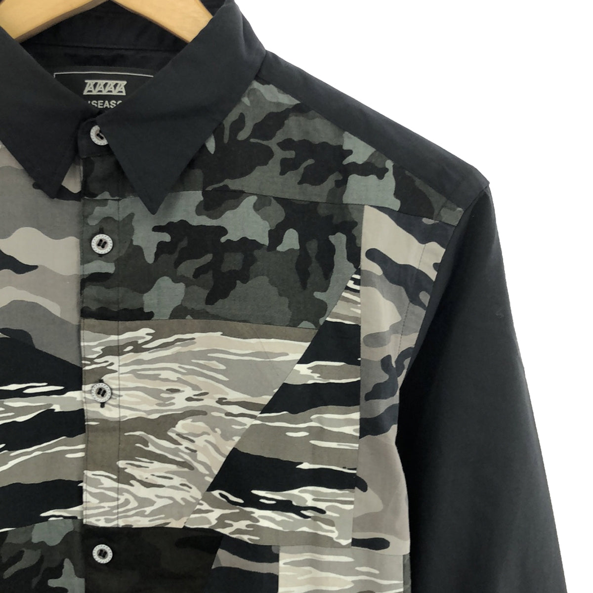 ANSEASON ANREALAGE | Cotton all-over camouflage patch regular collar shirt | 46 | Men's