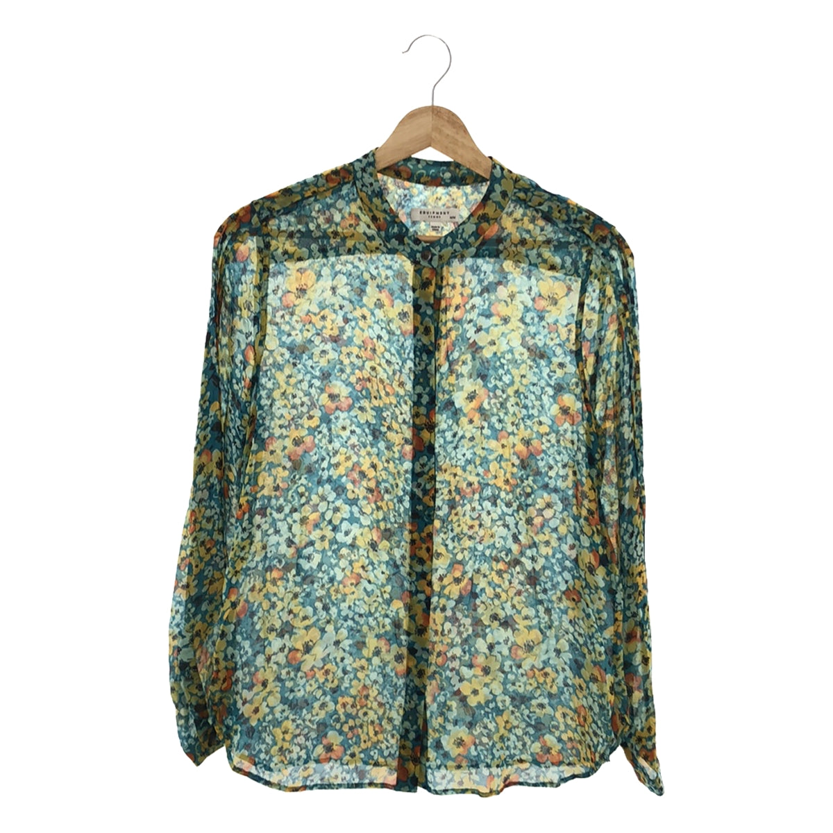 EQUIPMENT | Silk Flower Print Band Collar Shirt | M | Multicolor | Women's