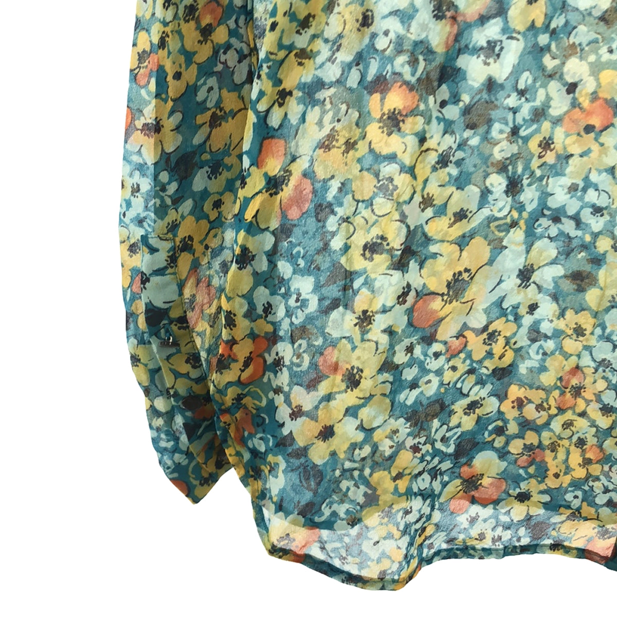 EQUIPMENT | Silk Flower Print Band Collar Shirt | M | Multicolor | Women's