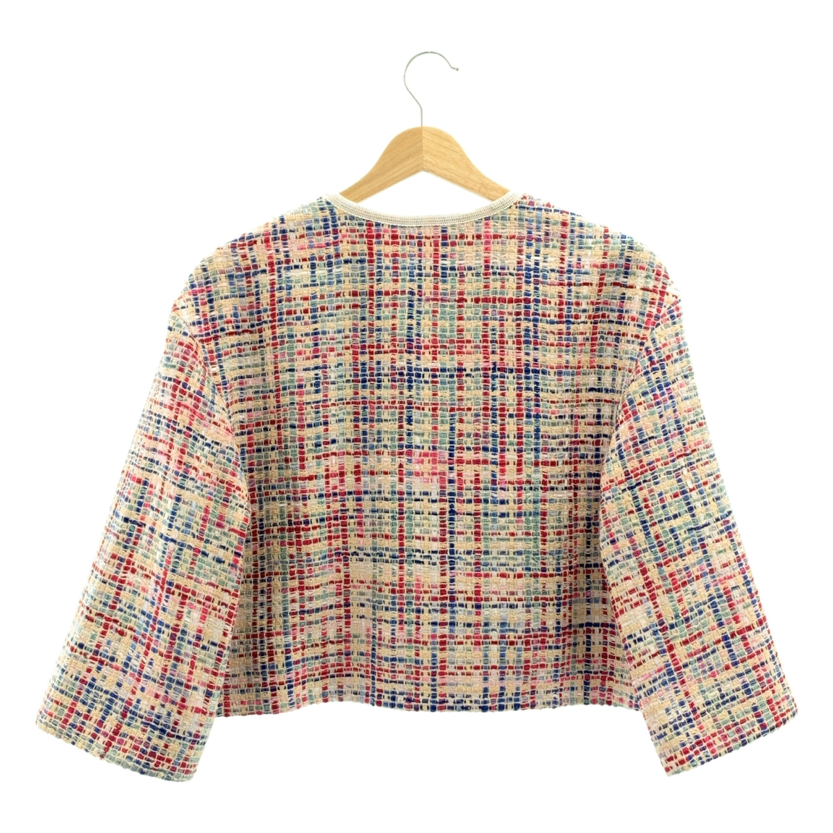 Tomorrowland BALLSEY | 2025 春夏 | 馬賽克粗呢短版圓領外套 | 尺寸 36 | 女款