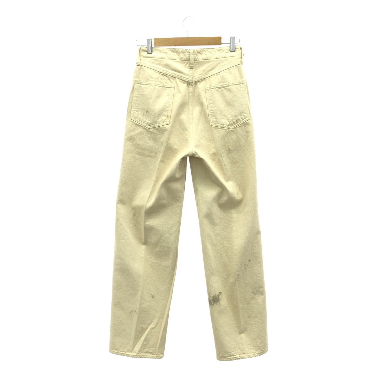 【美品】  WRYHT / ライト | 2024SS | FLAT FRONT JEAN TROUSER ダメージ加工 デニムパンツ | 26 | ボーン | レディース