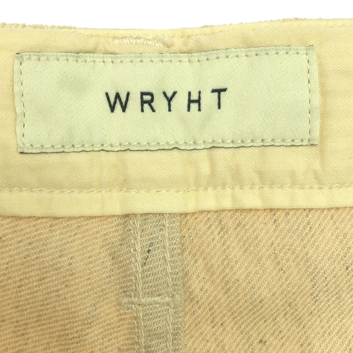 【美品】  WRYHT / ライト | 2024SS | FLAT FRONT JEAN TROUSER ダメージ加工 デニムパンツ | 26 | ボーン | レディース