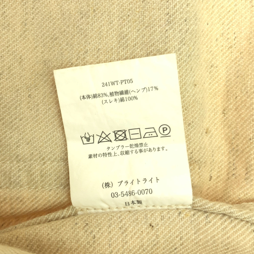 【美品】  WRYHT / ライト | 2024SS | FLAT FRONT JEAN TROUSER ダメージ加工 デニムパンツ | 26 | ボーン | レディース