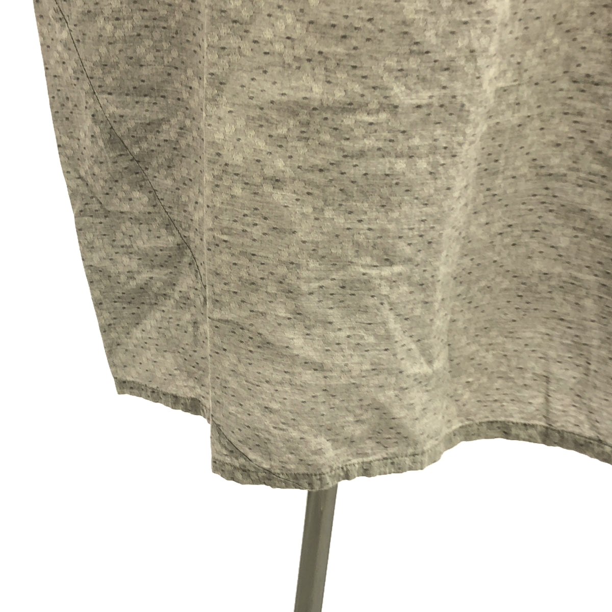 多種訂單可食用 |棉質喇叭袖圖案連身裙 | M |灰色 |女性的