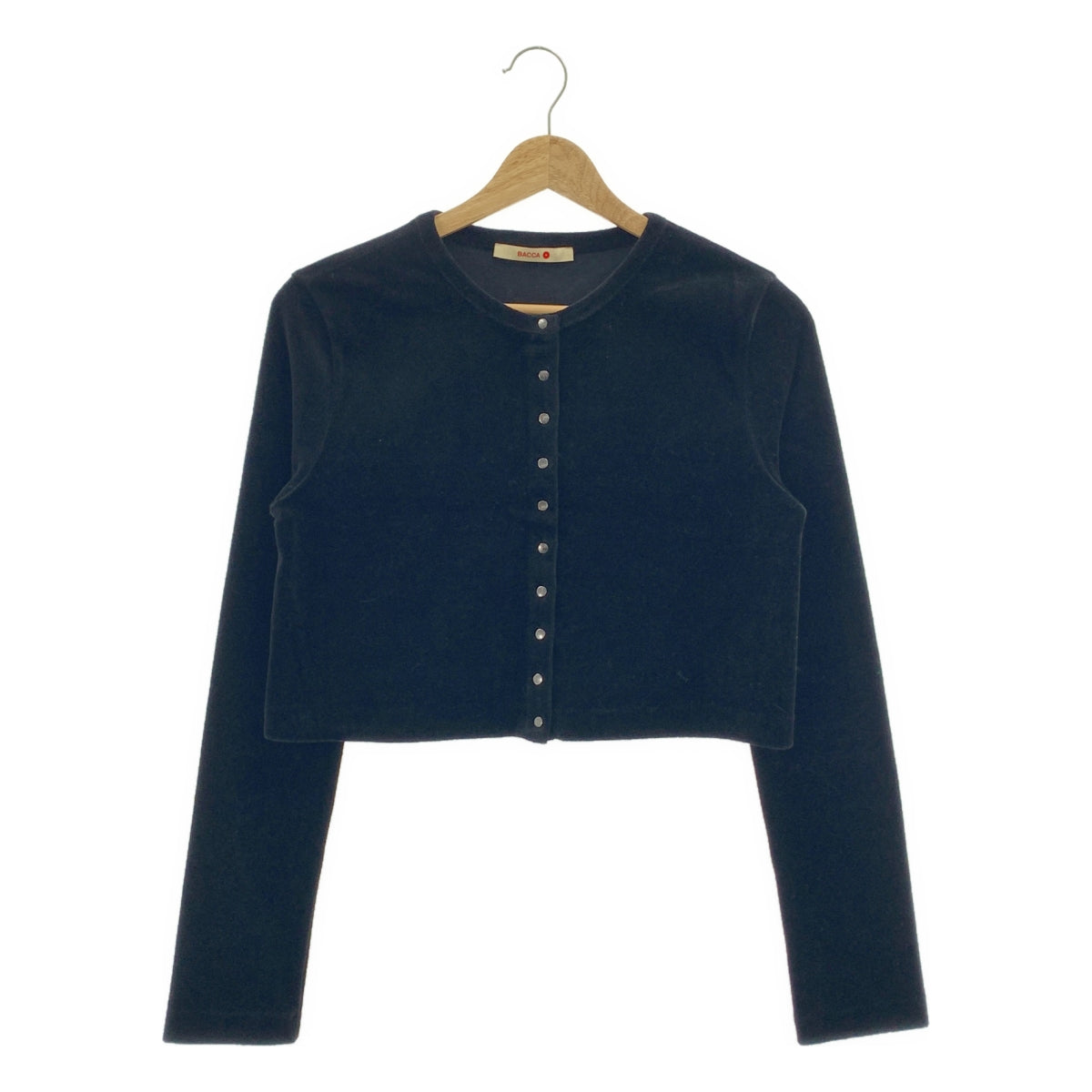 BACCA / バッカ | コットンベロアジャージー ショートスナップカーディガン | S | レディース
