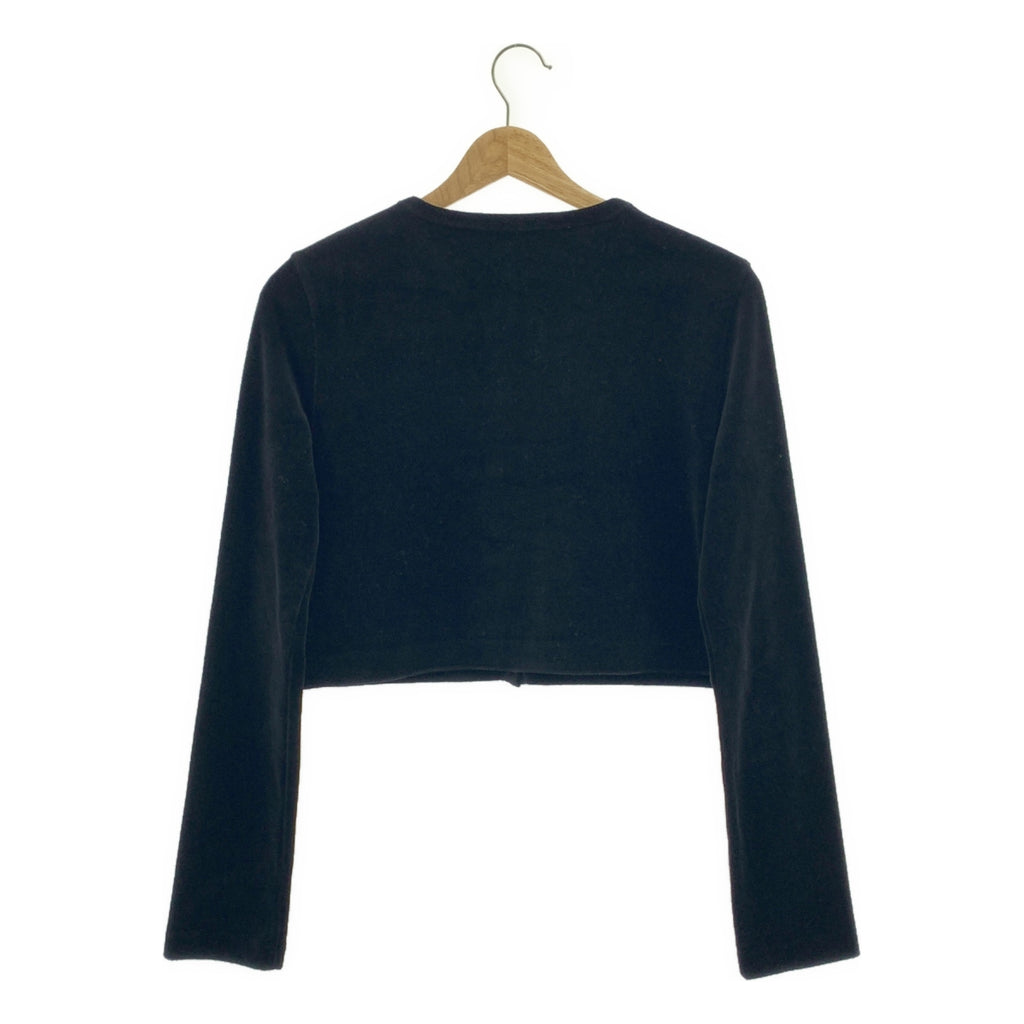 BACCA / 바카 | 코튼 벨로어 저지 짧은 스냅 카디건 | S | 여성