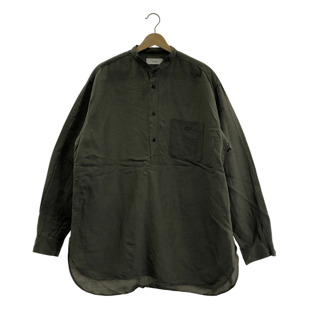 marka / マーカ | 2022SS | BAND COLLAR SHIRT P.O CUPRO LINEN COTTON CLOTH コットン リネン バンドカラーシャツ | 2 | メンズ