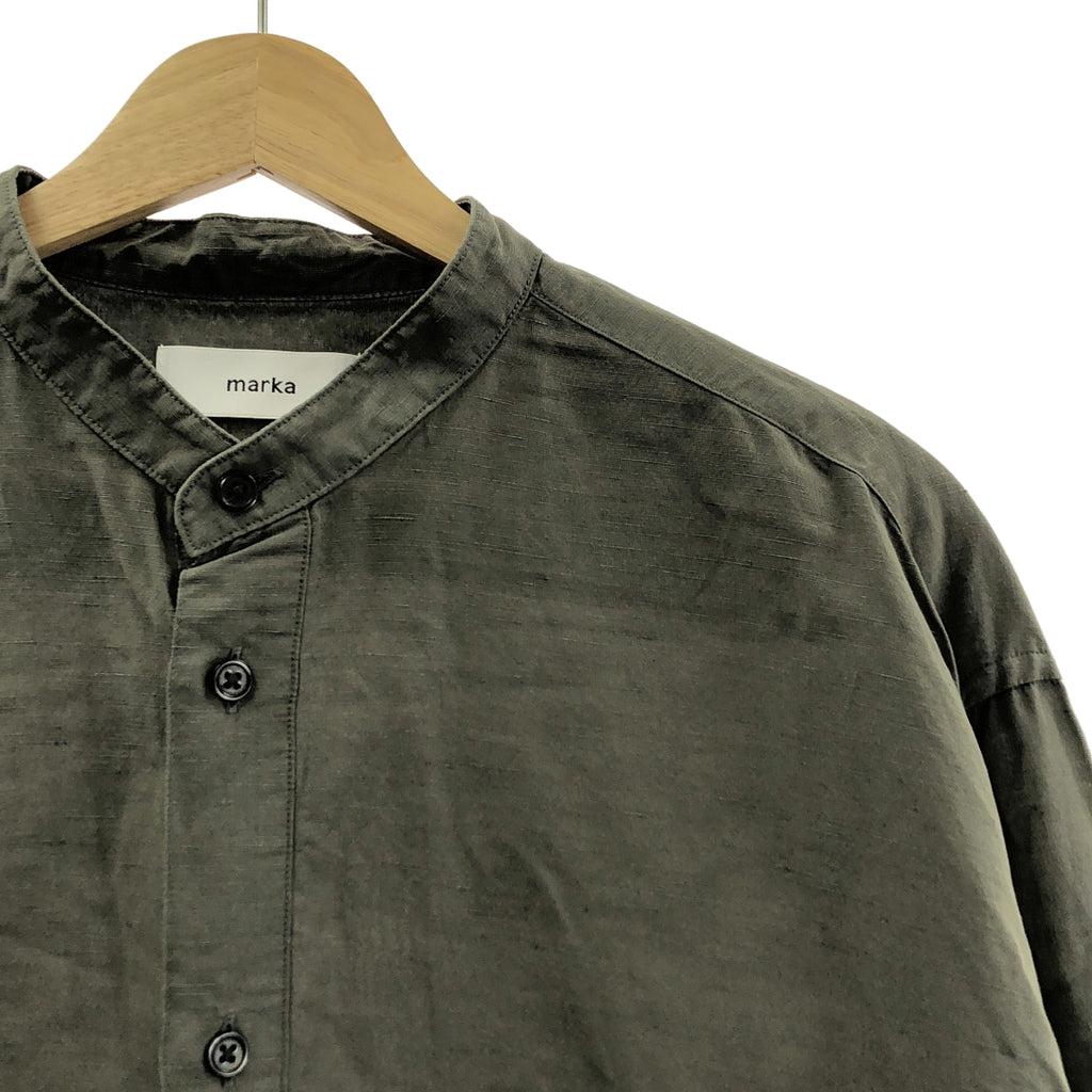 marka / マーカ | 2022SS | BAND COLLAR SHIRT P.O CUPRO LINEN COTTON CLOTH コットン リネン バンドカラーシャツ | 2 | メンズ