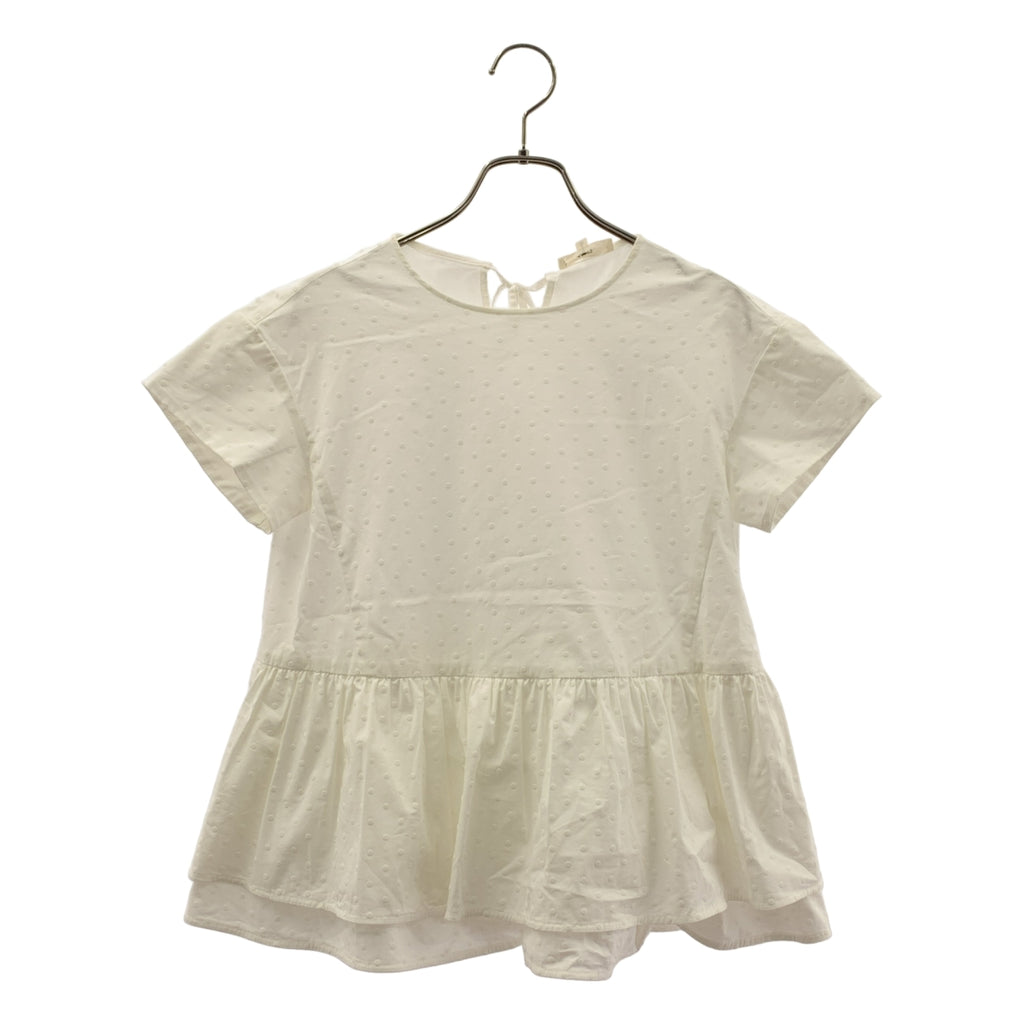 yori / ヨリ | フロッキー ドット プリント ペプラム ブラウス シャツ | 36 | レディース