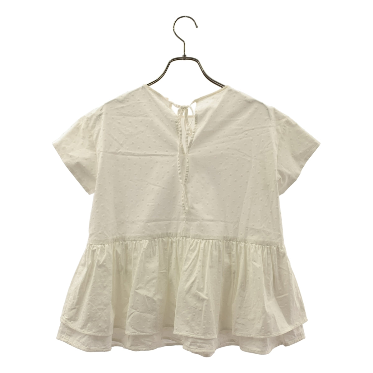 yori / ヨリ | フロッキー ドット プリント ペプラム ブラウス シャツ | 36 | レディース