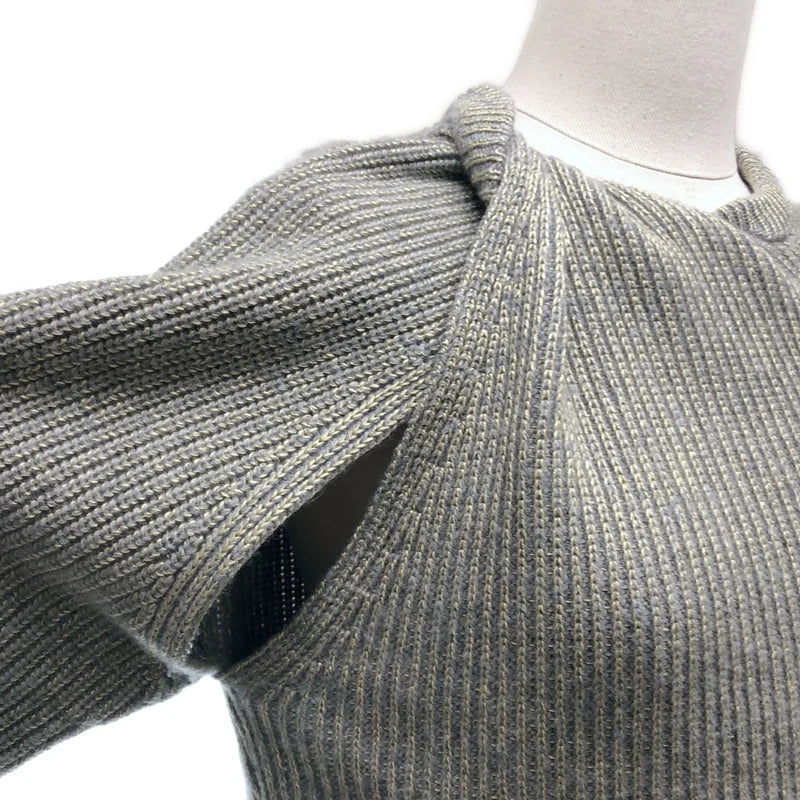 【美品】  STELLA McCARTNEY / ステラマッカートニー | 変形 アシンメトリー ニット セーター | S | グレー系 | レディース