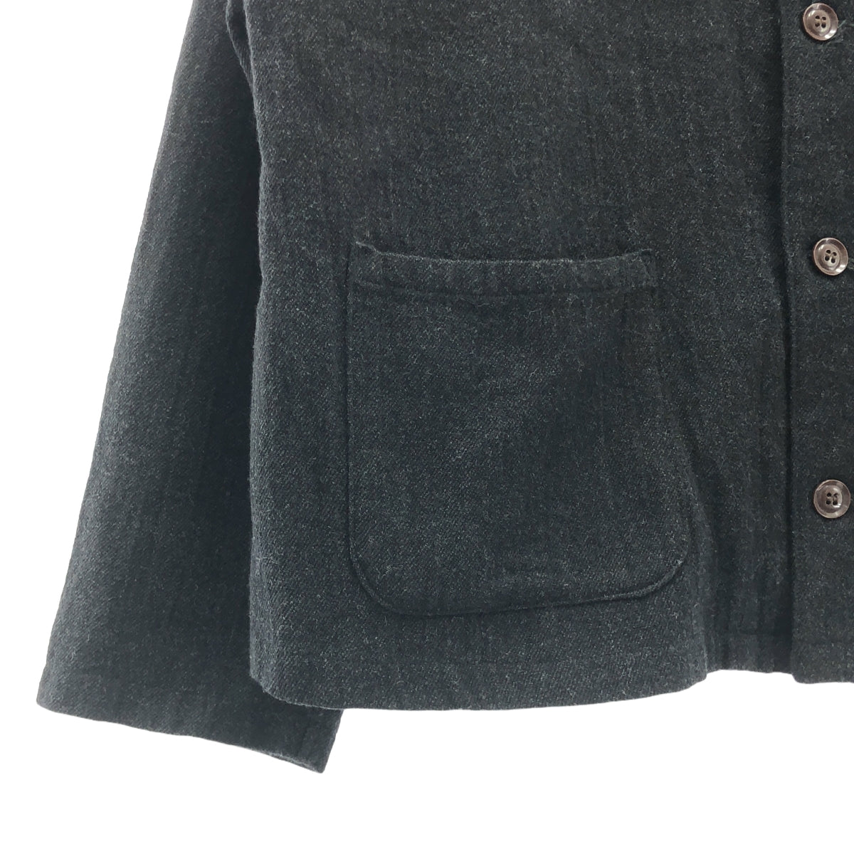 HARVESTY | 羊毛尼龍無領外套 | 1 | 灰色 | 女款