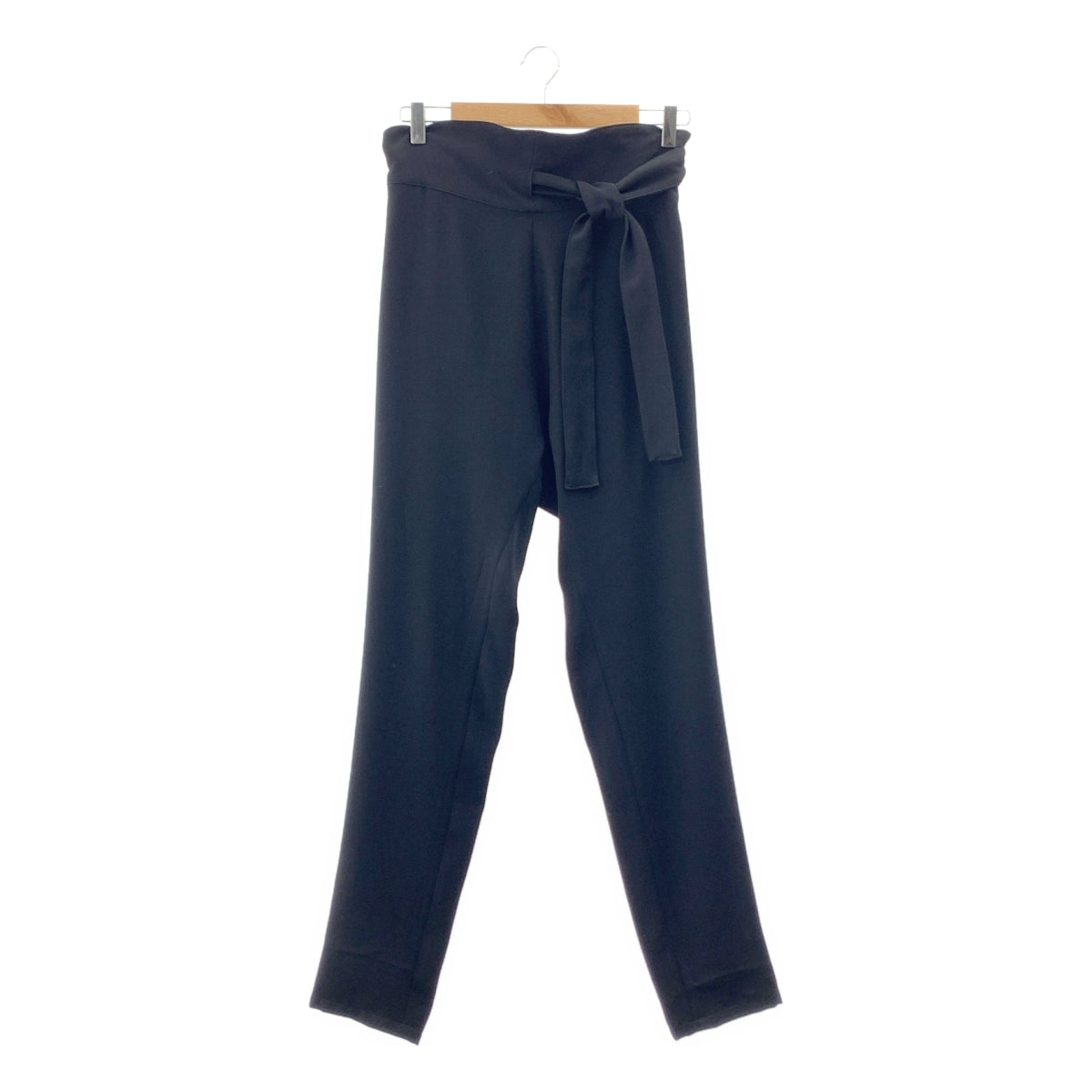 【미품】 LIMI feu / 리미후 | 웨스트 코드 폴리에스테르 테이퍼드 팬츠 | S | 블랙 |