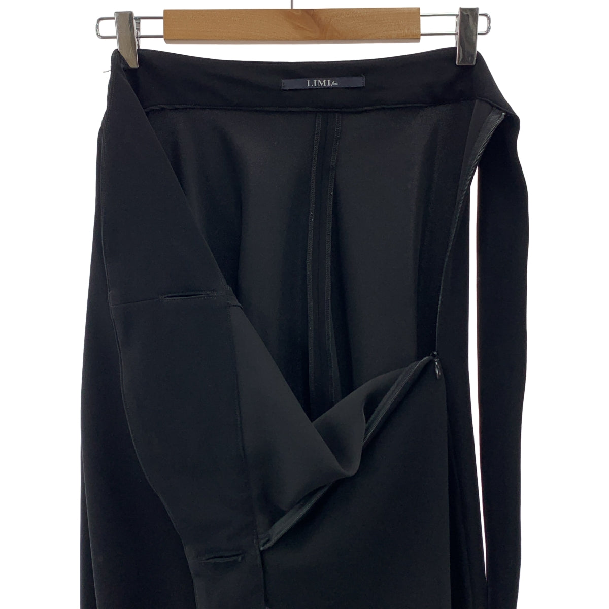 【미품】 LIMI feu / 리미후 | 웨스트 코드 폴리에스테르 테이퍼드 팬츠 | S | 블랙 |