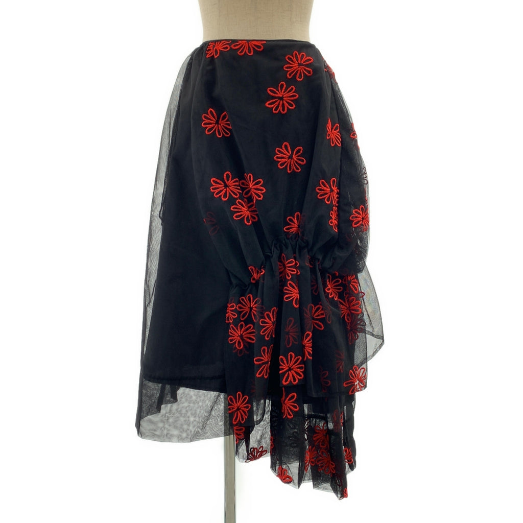 Simone Rocha | 刺繡不對稱薄紗半身裙 / 有襯裡 | 4碼 | 女裝