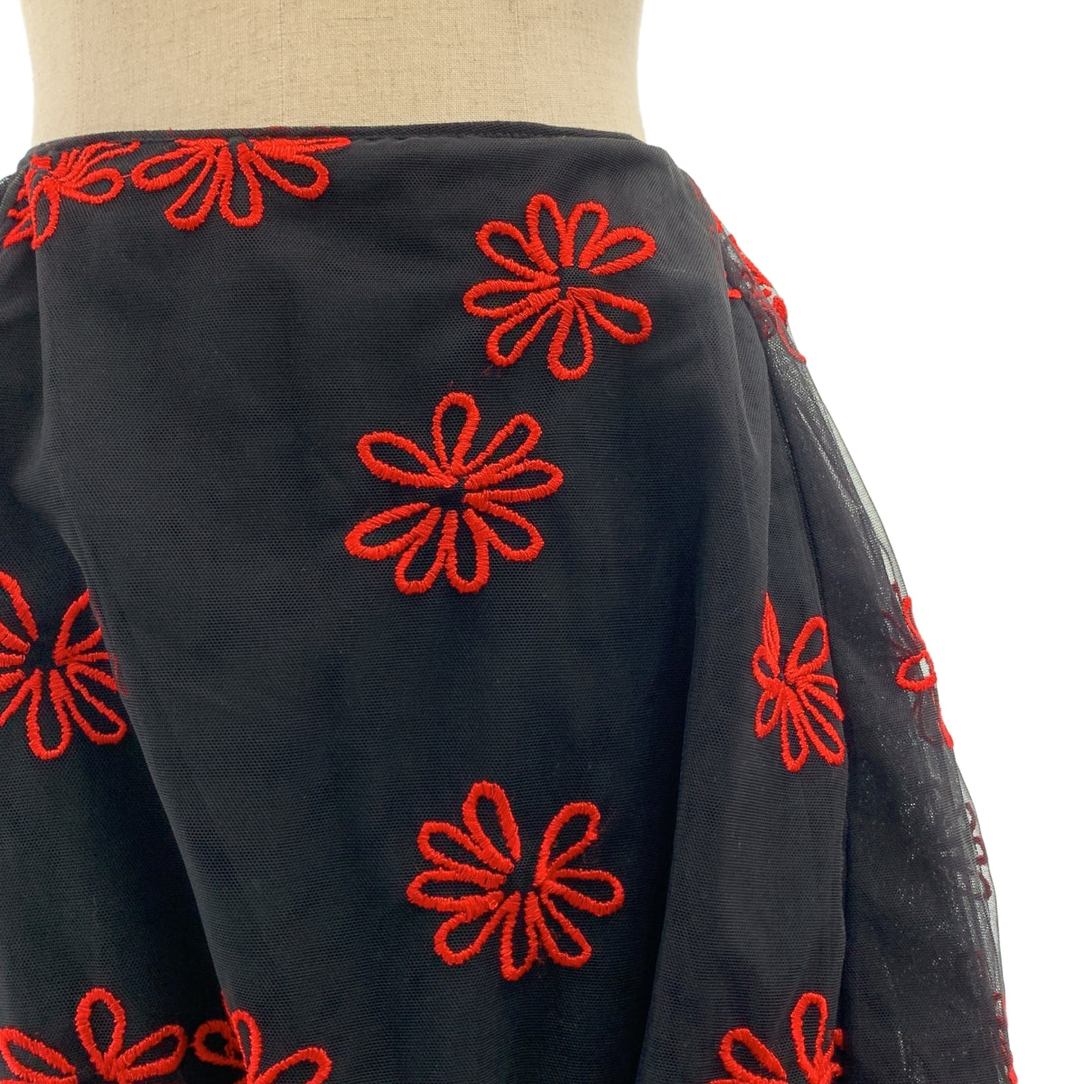 Simone Rocha | 刺繡不對稱薄紗半身裙 / 有襯裡 | 4碼 | 女裝