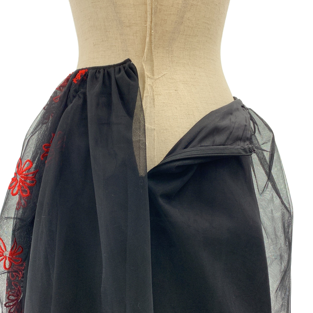 Simone Rocha | 刺繡不對稱薄紗半身裙 / 有襯裡 | 4碼 | 女裝