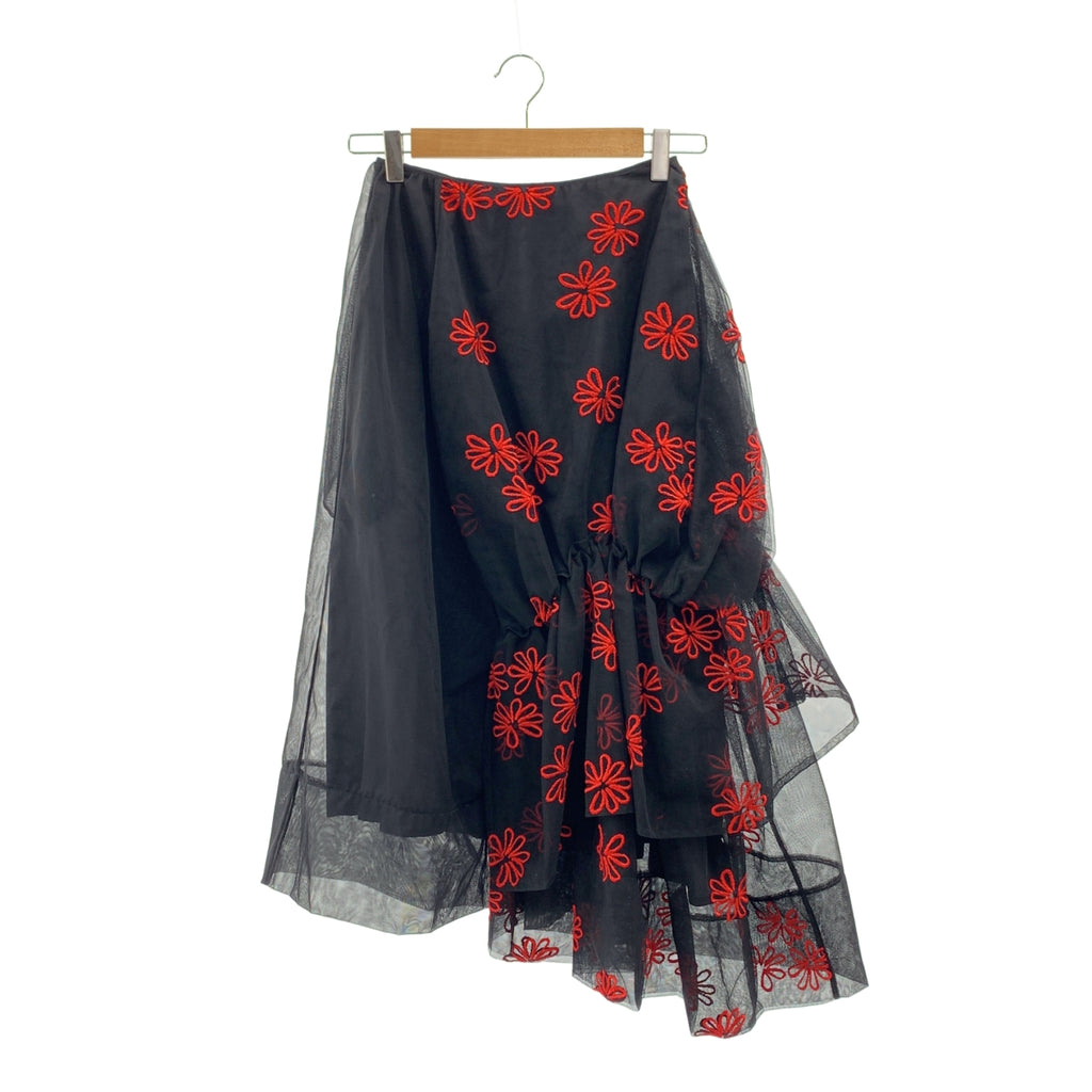 Simone Rocha | 刺繡不對稱薄紗半身裙 / 有襯裡 | 4碼 | 女裝