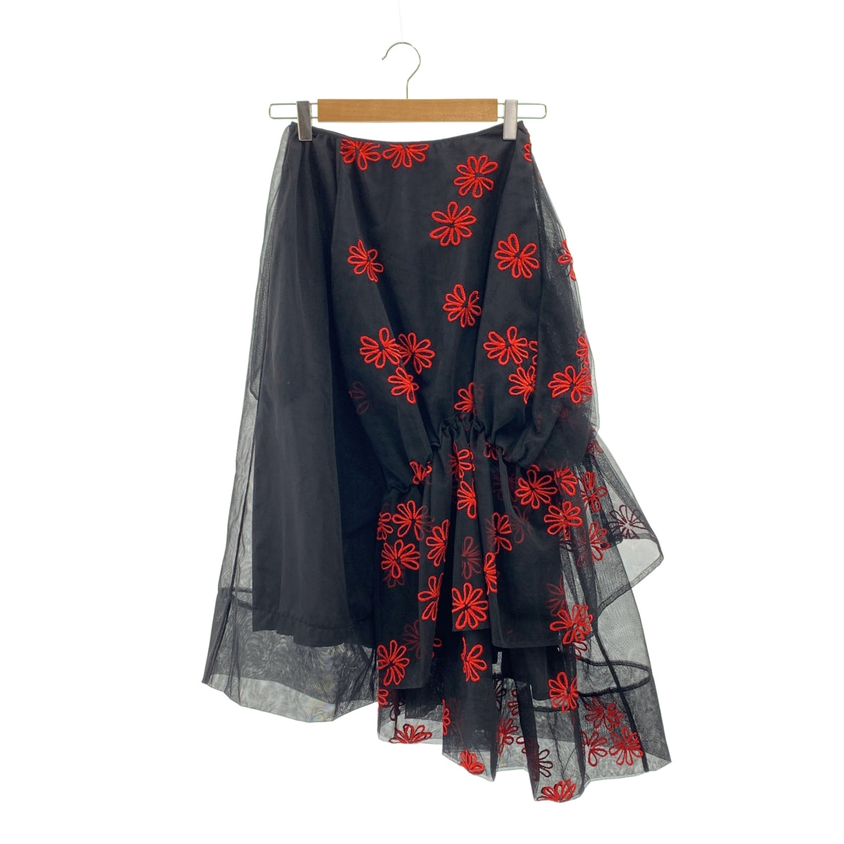 Simone Rocha | 刺繡不對稱薄紗半身裙 / 有襯裡 | 4碼 | 女裝