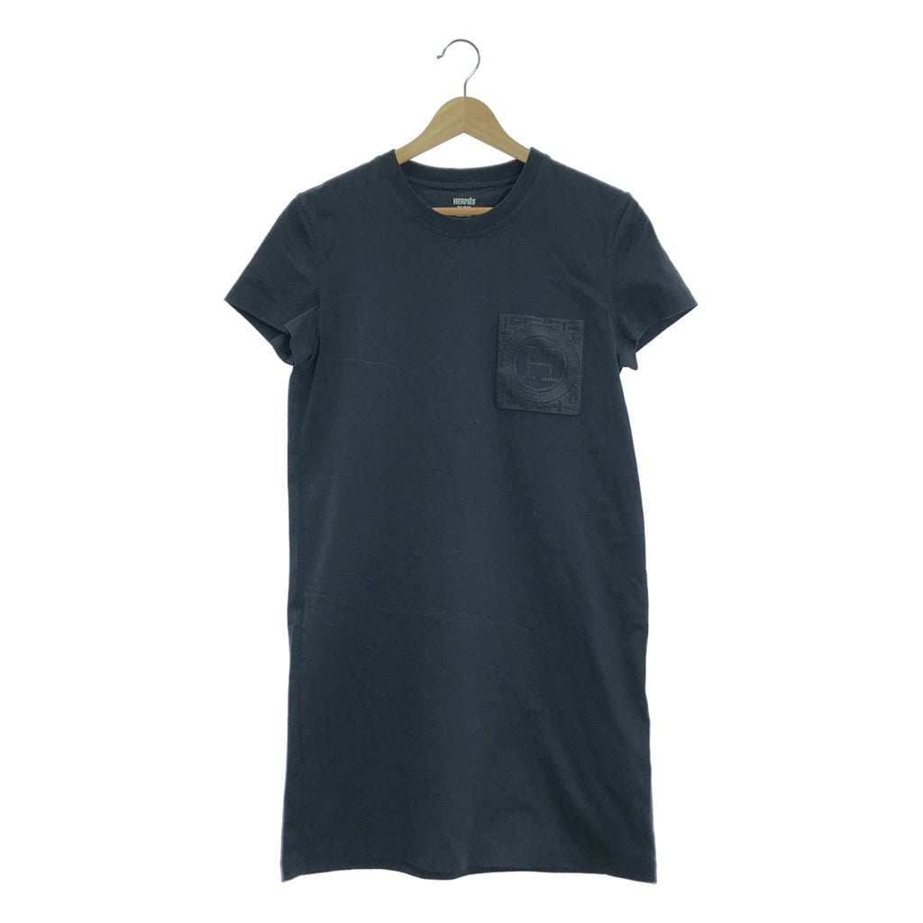 HERMES / エルメス | コットン H刺しゅう ポケット付き ワンピース | 38 | レディース