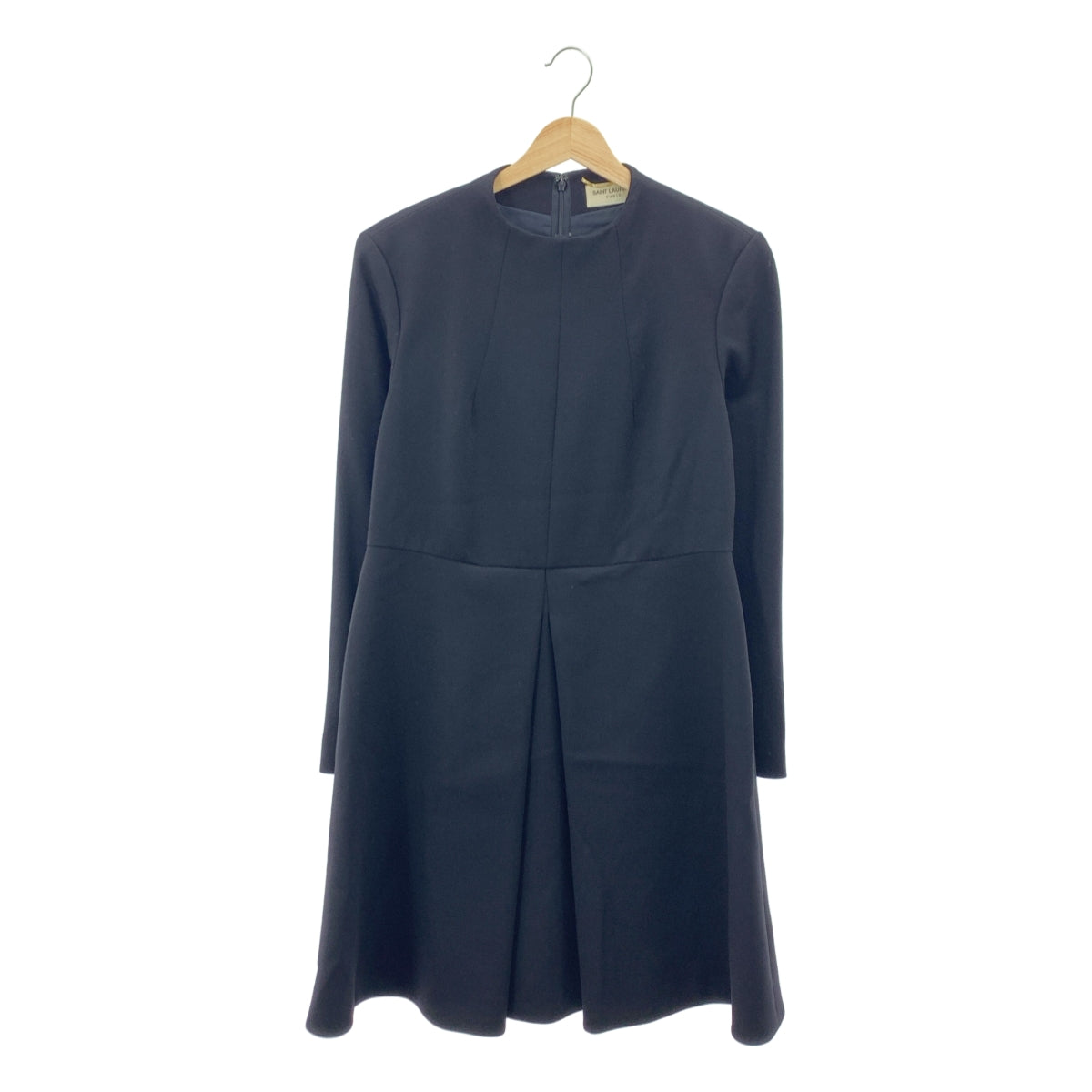 SAINT LAURENT PARIS / サンローランパリ | ウール バックジップ ドレス ワンピース | 44 |