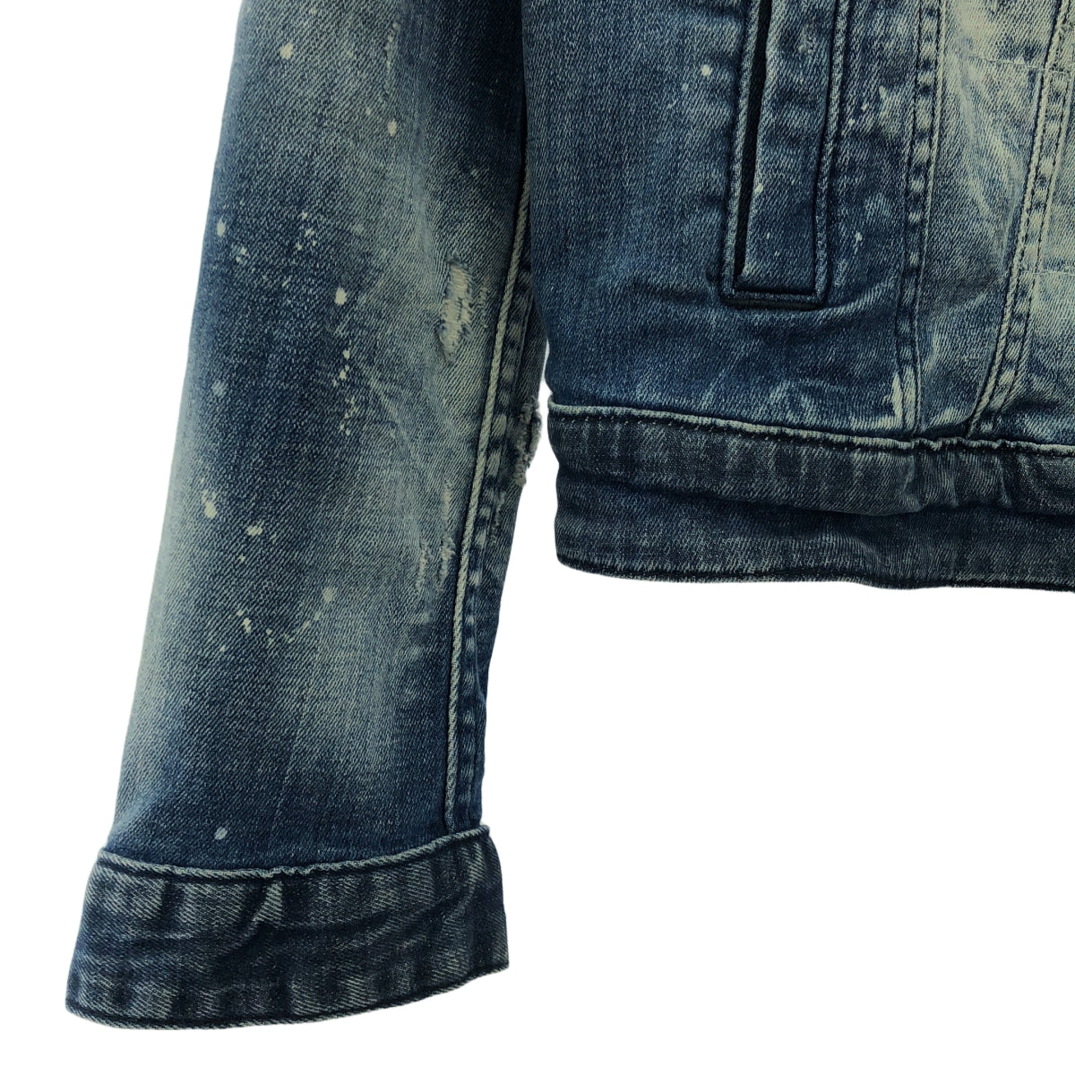 DSQUARED2 / ディースクエアード | SPLATTER DENIM JACKET ペンキ加工 デニムジャケット | 48 | インディゴ | メンズ