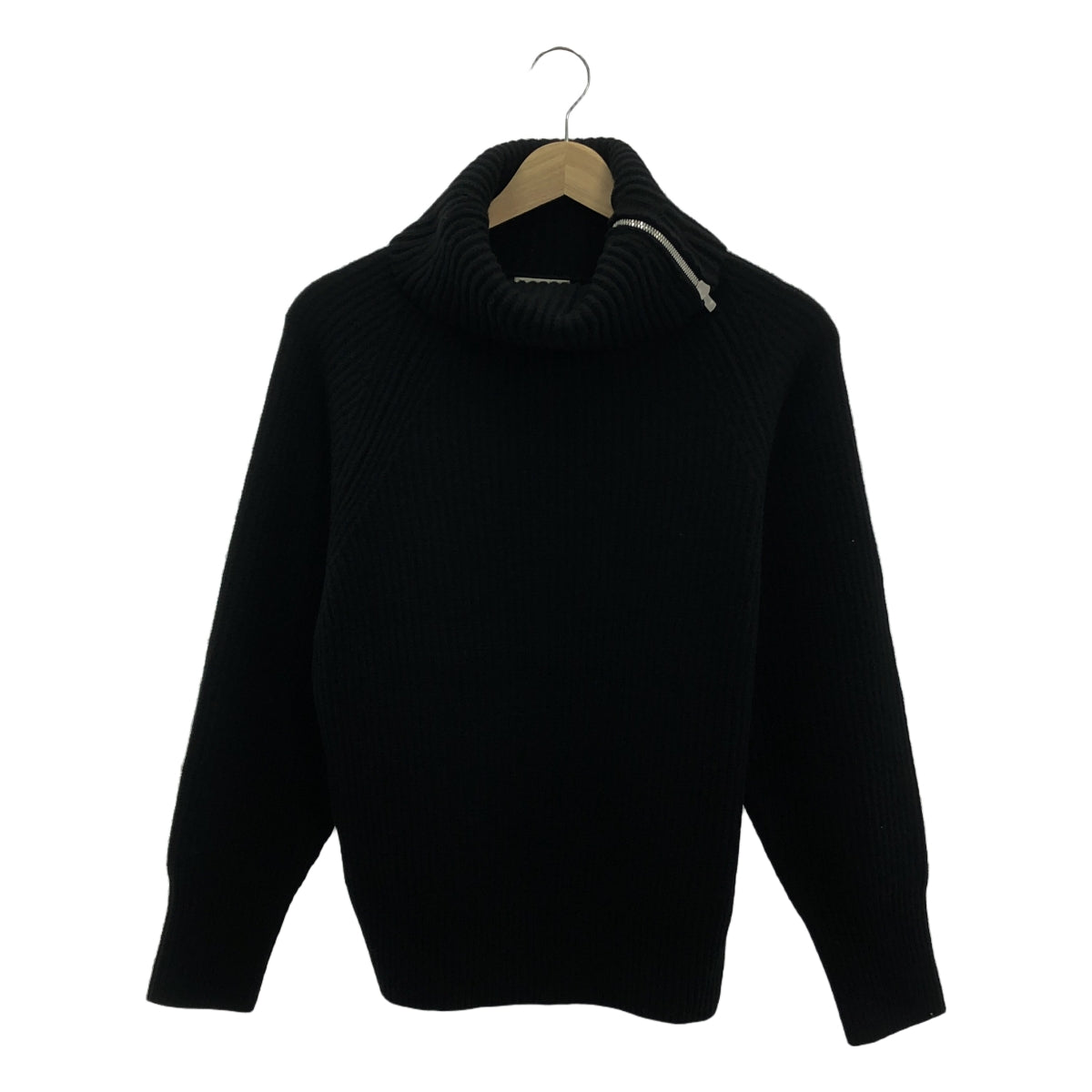 DES PRES | 2023AW | 半精紡羊毛拉鍊領套頭針織衫 | F | 黑色 | 女款