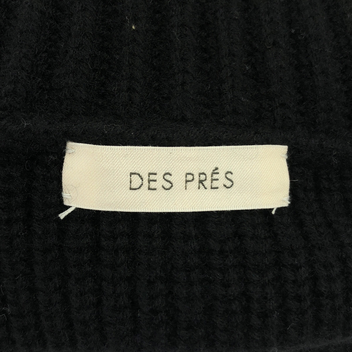 DES PRES | 2023AW | 半精紡羊毛拉鍊領套頭針織衫 | F | 黑色 | 女款