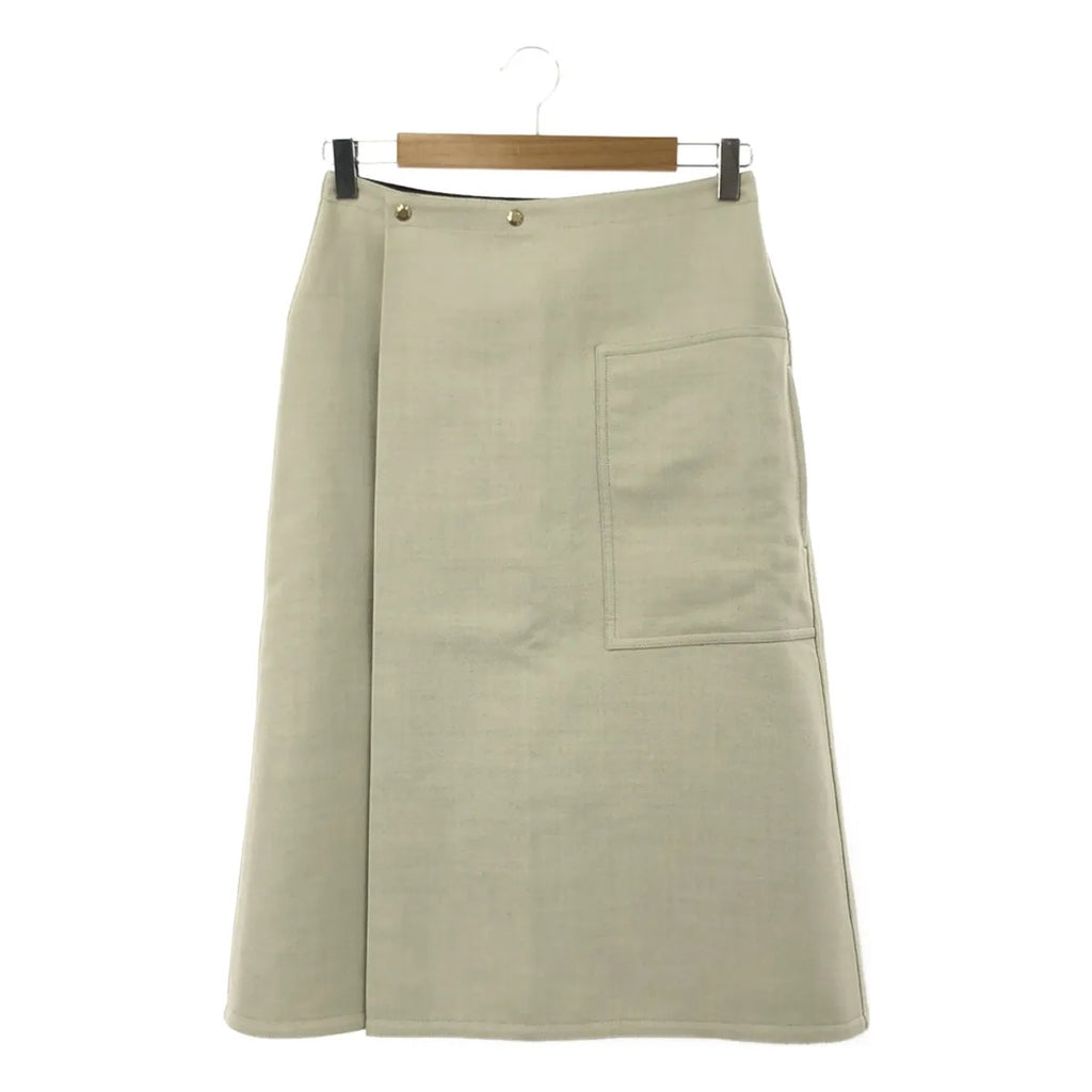 Drawer / ドゥロワー | ウール シルク リバーシブル ラップスカート | 36 | ブラック / グレー | レディース