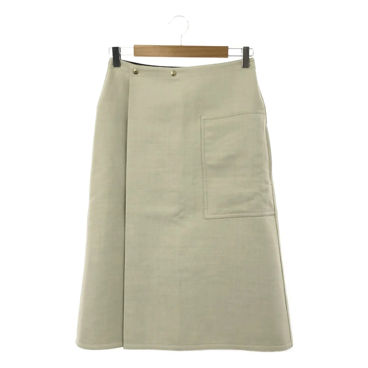 Drawer / ドゥロワー | ウール シルク リバーシブル ラップスカート | 36 | ブラック / グレー | レディース