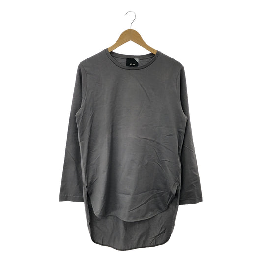 【美品】  ATON / エイトン | LONGSLEEVE ROUND-HEM Tシャツ | F | グレー | レディース