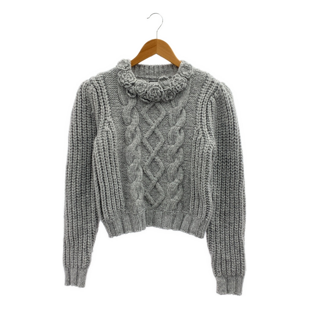 SEVEN TEN by MIHO KAWAHITO | 2024 秋冬系列 | 鉤針花朵麻花針織衫 | S 碼 |