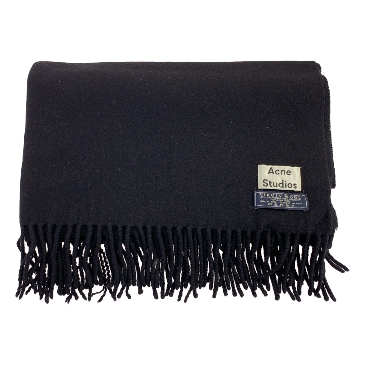 Acne Studios / アクネストゥディオズ | VIRGIN WOOL / ウール フリンジ 大判 ストール マフラー / ユニセックス |