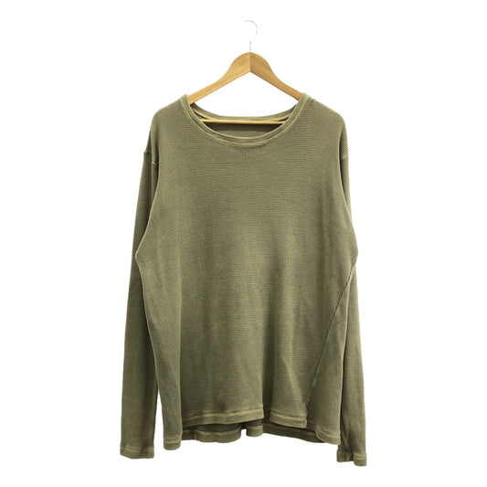 GREG LAUREN / グレッグローレン | Sage Waffle Crewneck / ワッフル クルーネック カットソー | 1 | カーキ系 | メンズ