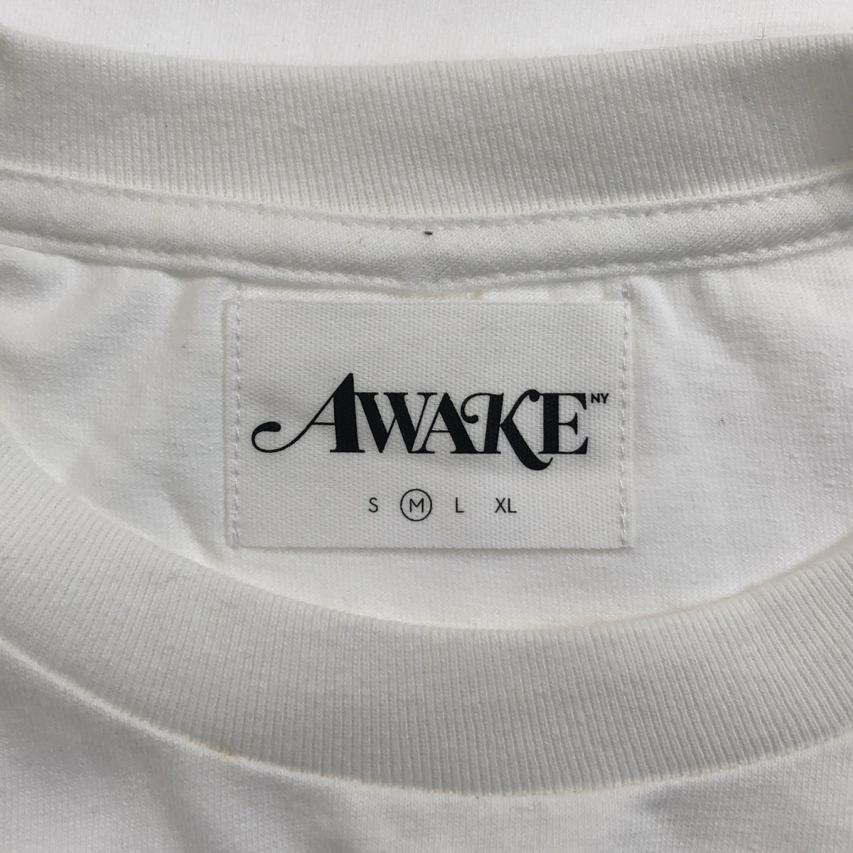 【美品】  AWAKE NY / アウェイクニューヨーク | METALLIC FOIL LOGO TEE メタリックロゴ Tシャツ | M | ホワイト | メンズ