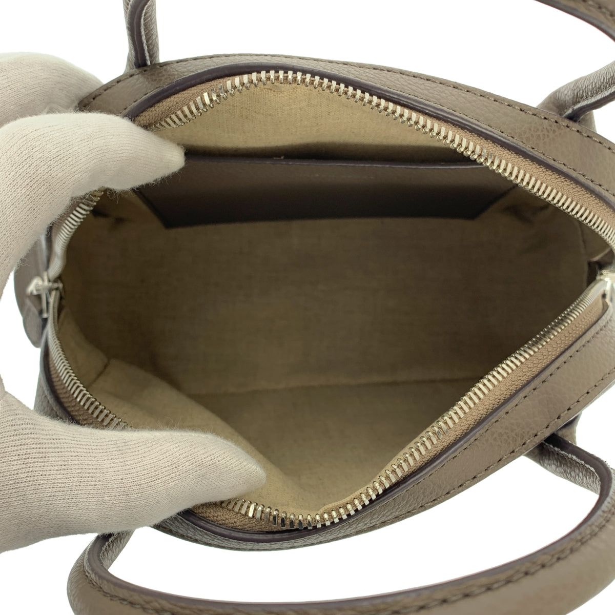 [狀況極佳] MAISON CANAU ROUND BOSTON S 手提包 | 灰色 | 女款