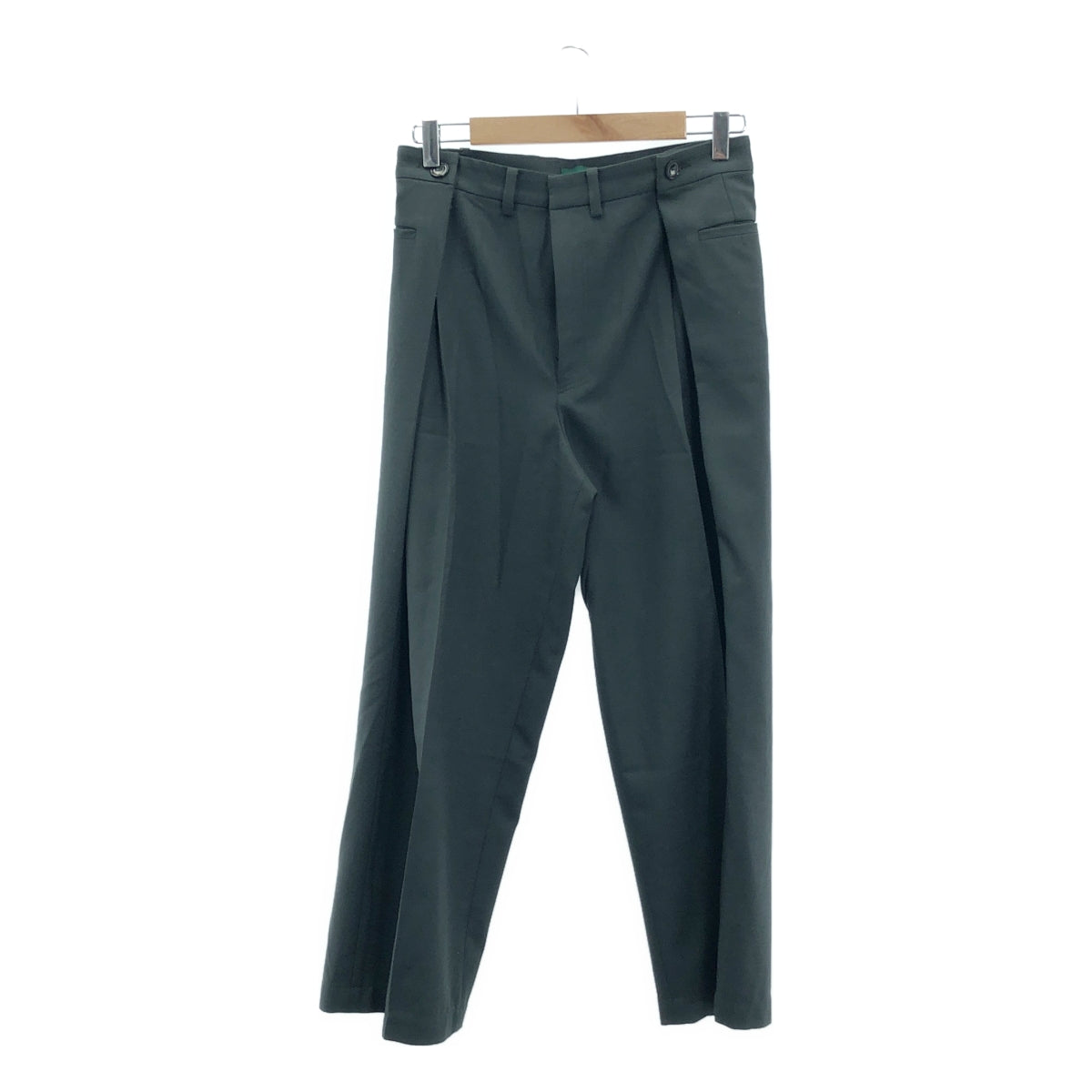 KOTONA / コトナ | side tuck wide pants サイドタック ウール ワイドパンツ | 38 | グリーン | レディース