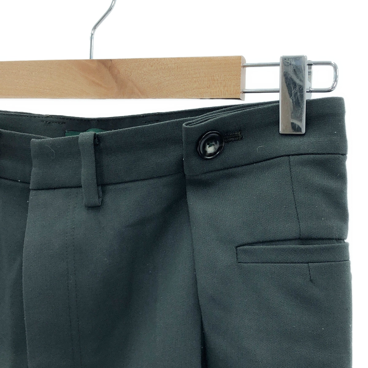 KOTONA / コトナ | side tuck wide pants サイドタック ウール ワイドパンツ | 38 | グリーン | レディース