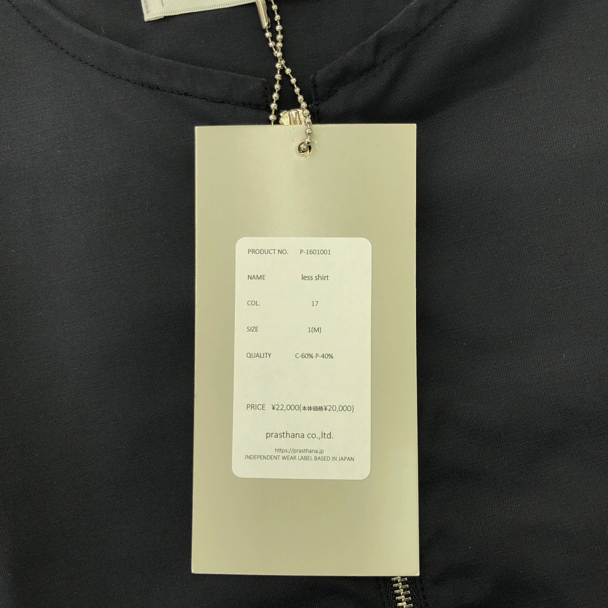 [新] prasthana / Prasthana | less shirt 短袖襯衫 | M |黑色 |男士