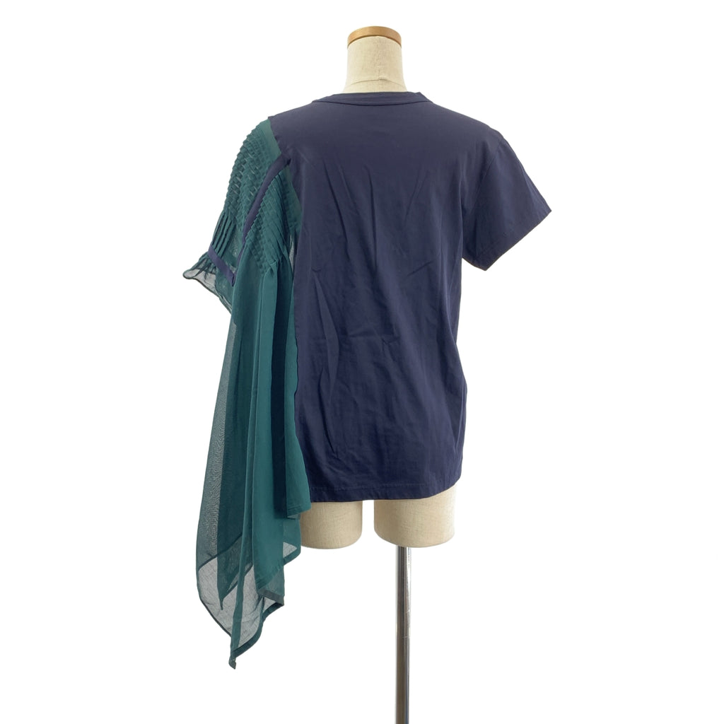 sacai | 全印花拼接不對稱褶襉襯衫 | 1 | 女裝