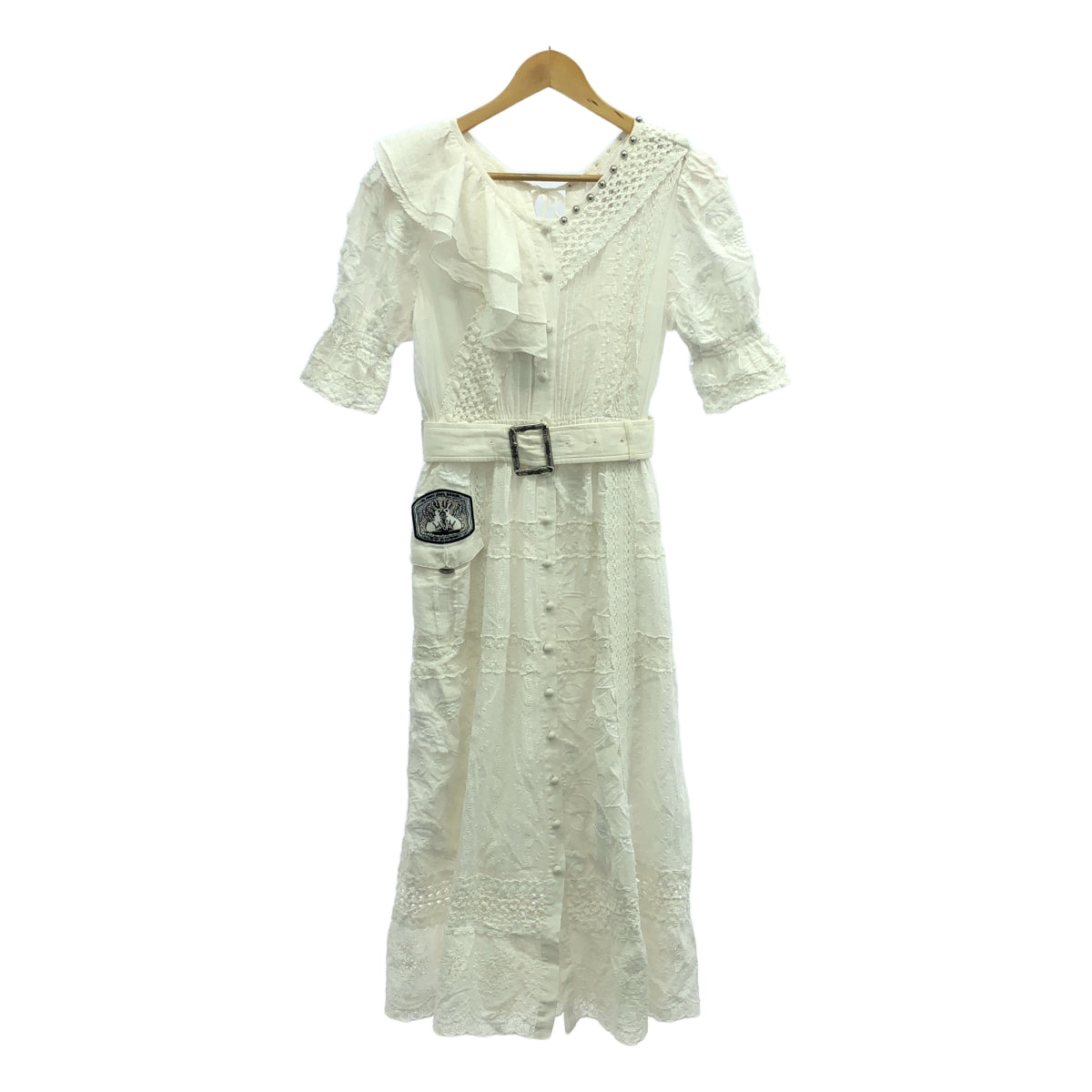 rurumu: / Rurumu | 2020SS | Embroidered Belted Dress / With Inner Camisole | F | Women's