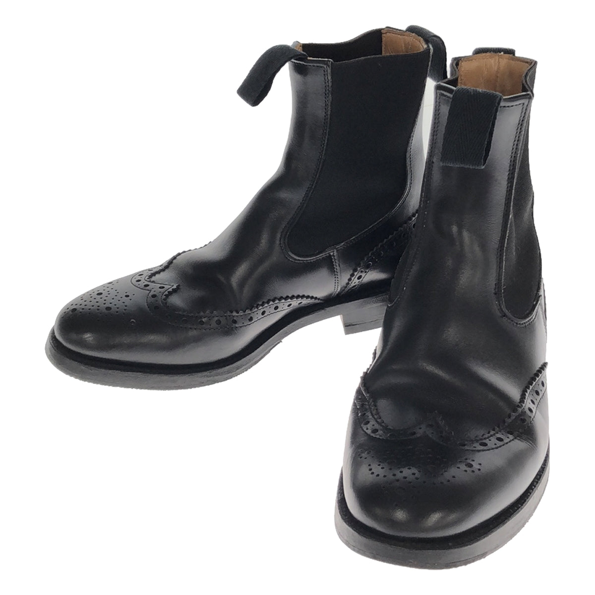 Tricker's | Wingtip side gore boots | 6-4 | Black | Women's